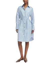 HUGO - Kleedjes ,Blauw ,Overhemd Midi Jurk - Lyst