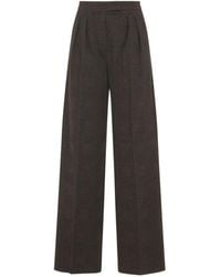Max Mara - Bruine Broek Elegant Katoen Wol - Lyst