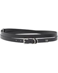 Pinko - Leren Riem Met Logo - Lyst