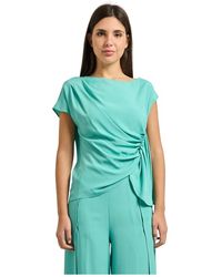 Manila Grace - Blouse Met Gedrapeerde Zijkant - Lyst