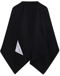Max Mara - Schwarzer Cape Mantel Mit Modellnamen - Lyst