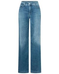 M·a·c - Weite bein jeans - mittelblau - Lyst