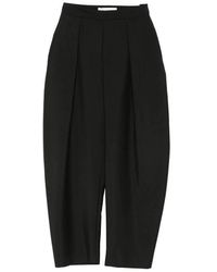 Rohe - Broeken ,Zwart ,Broek Met Wijde Pijpen En Plooien - Lyst