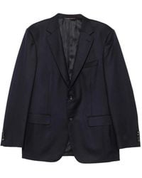 Canali - Jassen ,Blauw ,Blazer Met Inkeping Revers - Lyst