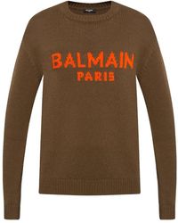 Balmain - Woll-logo-pullover - Lyst