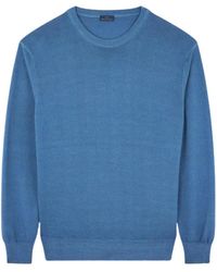 Paul & Shark - Truien & Vesten ,Blauw ,Wol Trui Met Ronde Hals - Lyst