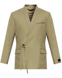 KENZO - Jassen ,Groen ,Wol Wollen Blazer Met Enkele Split - Lyst