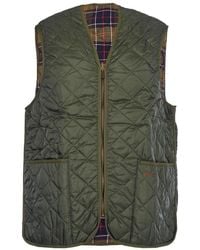 Barbour - Jassen ,Groen ,Nylon Gewatteerd Vest Met Tartan Voering - Lyst