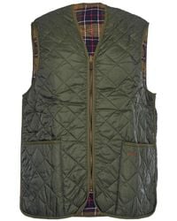 Barbour - Jassen ,Groen ,Nylon Gewatteerd Vest Met Tartan Voering - Lyst