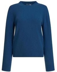 Semler - Truien & Vesten ,Blauw ,Kasjmier Trui Met Ronde Hals Van Kasjmier - Lyst