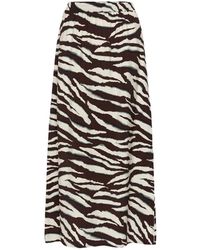Kaffe - Rokken ,Bruin ,Polyester Kalotte Rok - Lyst