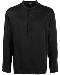 Tom Ford - Zwarte Zijden Henley Loungewear Shirt - Lyst