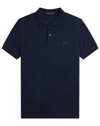 Fred Perry - Tops ,Blauw ,Katoen Klassieke Effen Poloshirt - Lyst