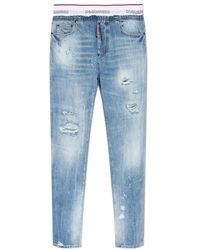 DSquared² - Jeans ,Blauw ,Katoen Jeans Met Vintage-Effect - Lyst