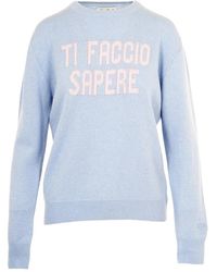 MC2 Saint Barth - Truien & Vesten ,Blauw ,Trui Met Ronde Hals - Lyst