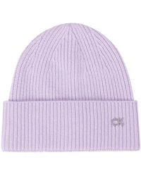 Calvin Klein - Accessoires ,Paars ,Wol Re-Lock Mix Beanie - Lyst
