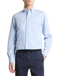 Fay - Overhemden ,Blauw ,Katoen Regular Fit Katoenen Stretch Overhemd - Lyst