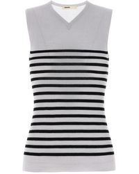 KHAITE - Truien & Vesten ,Veelkleurig ,Wol Renato Geribbelde Stretch Merino Wol Top - Lyst