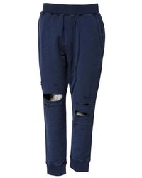 DSquared² - Blauwe Katoenen Tapered Jogger Broek - Lyst