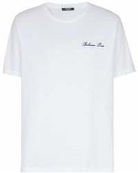Balmain - Embroidered Signature T-Shirt - Lyst