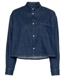 A.P.C. - Overhemden ,Blauw ,Denim Denim Overhemd Samantha Kort Geknoopte Zak - Lyst