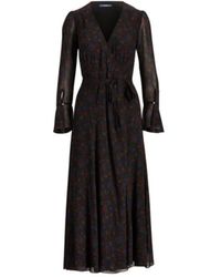 Polo Ralph Lauren - Kleedjes ,Veelkleurig ,Floral Wrap Midi Jurk - Lyst