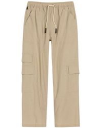 Oas - Linnen Cargo Broek - Lyst