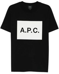 A.P.C. - T-Shirt Met Logo - Lyst