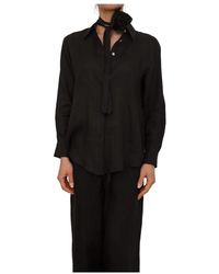 Marella - Overhemden ,Zwart ,Linnen Camicia - Lyst