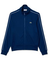 Lacoste - Hoodies & Sweatvesten ,Blauw ,Katoen Paris Pique Track Jacket Blauw - Lyst
