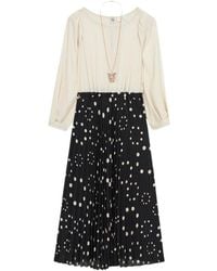 Oltre - Langes kleid mit gemustertem rock - Lyst