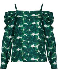 Max Mara - Overhemden ,Groen ,Leer Zijden Top Ustica - Lyst