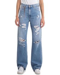 Replay - Wide Jeans - Lyst