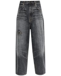 Balenciaga - Jeans ,Grijs ,Katoen Wide-Leg Jeans - Lyst