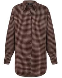 Cortana - Burgund kariertes oversize-hemd - Lyst