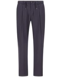 Herno - Broeken ,Blauw ,Katoen Lichte Katoenen Stretch Broek - Lyst