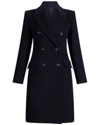 Liu Jo - Jassen ,Blauw ,Wol Double-Breasted Wollen Jas - Lyst