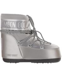 Moon Boot - Schoenen ,Grijs ,Leer Icon Low Glance Enkellaarsjes - Lyst