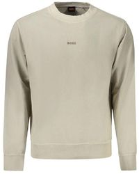 BOSS - Weicher Beiger Herrenpullover Stilvoller Druck - Lyst