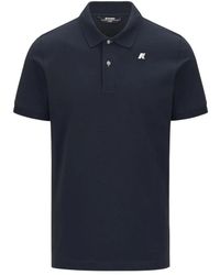 K-Way - Tops ,Blauw ,Katoen Vinnie Pique Slim Polo - Lyst