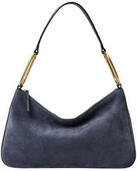 Twinset - Tassen ,Blauw ,Leer Tas Met Ritssluiting En Handvat - Lyst