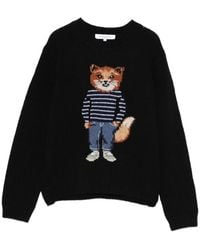 Maison Kitsuné - Dressed Fox Intarsia Wool Jumper - Lyst