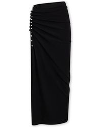 Rabanne - Zwarte Midi Rok Elegant Draper Chic - Lyst