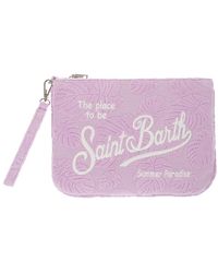 Mc2 Saint Barth - Rosa clutch tasche mit weißem logo - Lyst