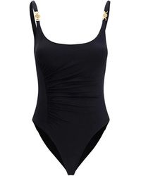 Versace - Badmode ,Zwart ,Medusa '95 Badpak Met Plooitjes - Lyst