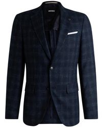 HUGO - Jassen ,Blauw ,Elegante Blazer Voor Mannen - Lyst