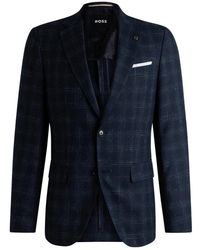 HUGO - Jassen ,Blauw ,Elegante Blazer Voor Mannen - Lyst