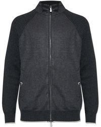 Eleventy - Truien & Vesten ,Grijs ,Wol Wollen Vest Met Opstaande Kraag - Lyst