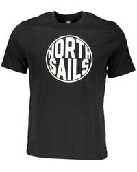 North Sails - Schwarzes Baumwoll Logo Print T-Shirt - Lyst