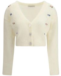 Alessandra Rich - Carded Mohair Cardigan - Lyst